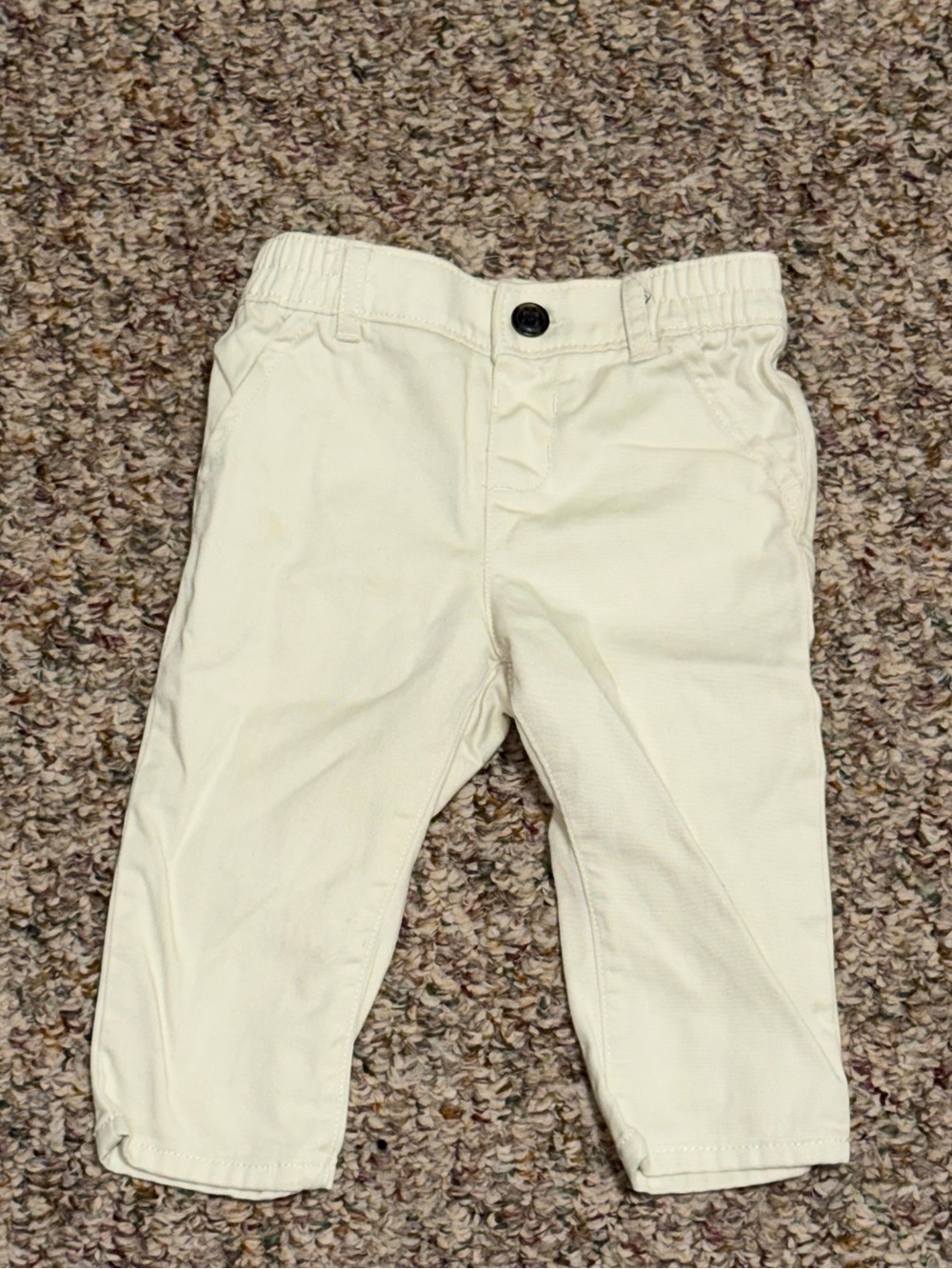 Boys girls infants size 6-9 month pants Cream Stretch Chino Pants